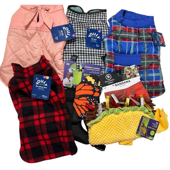 NEW Lot of 7 Dog Youly, Bootique, Backcountry Outfits Size XS to XS/S (Lot 2903) - Picture 5 of 5